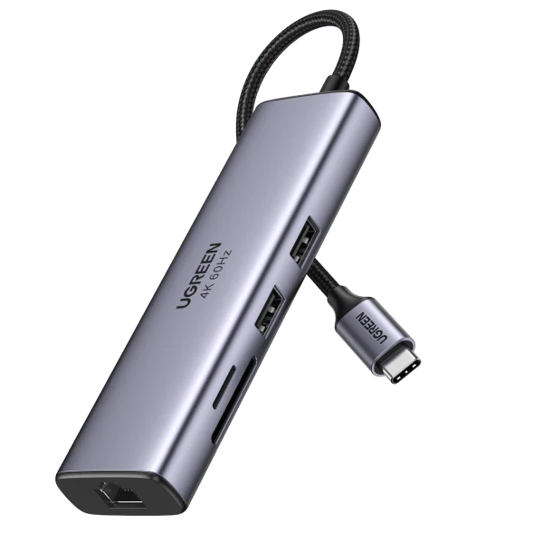 UGREEN CM512 USB-C hub with 2 USB 3.0 ports, SD & TF card readers
