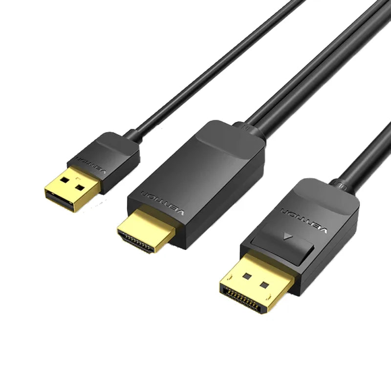 High-speed HDMI to DP cable for monitor connection
