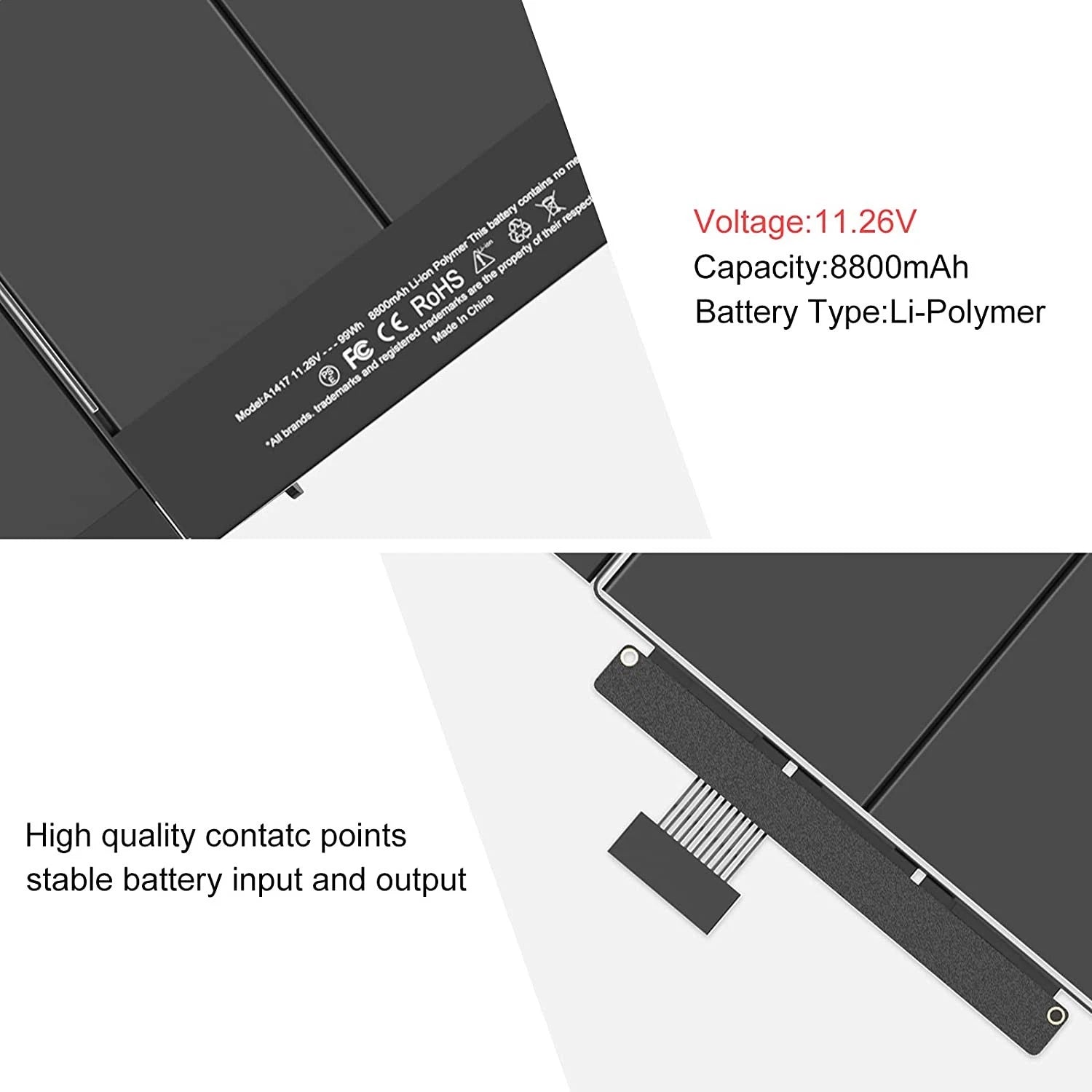 High-quality A1417 battery for MacBook Pro 15" Retina 2012–2013
