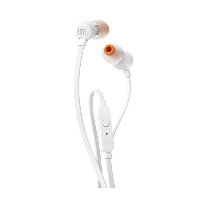 High-quality JBL Tune 110 white earphones
