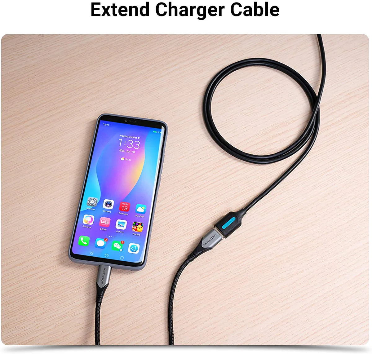 TechHaven Vention black 3M USB 3.0 A/A female extension cable
