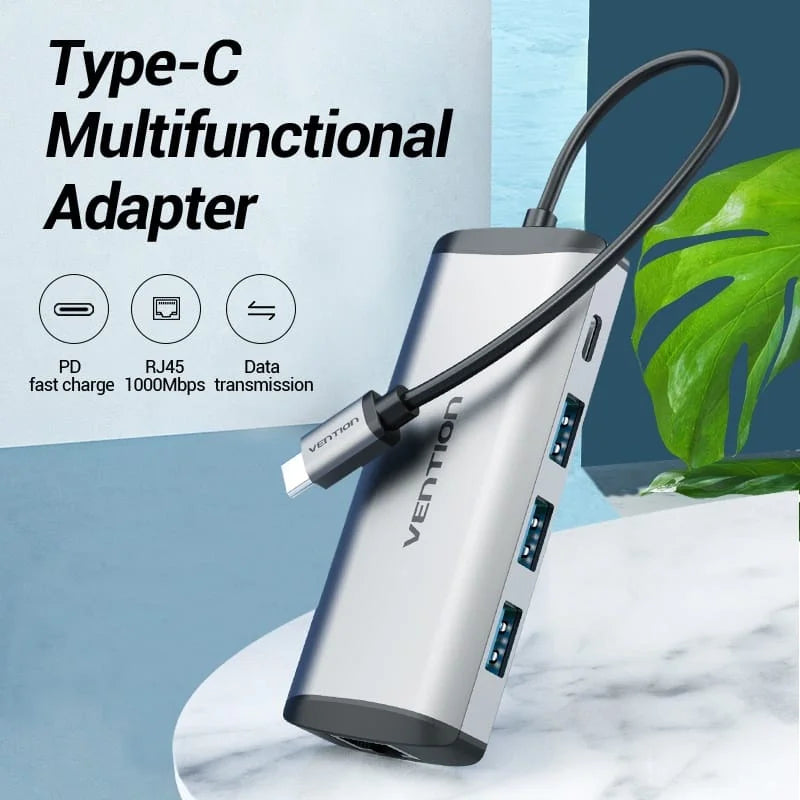 Multi-functional USB-C dock with Gigabit Ethernet
