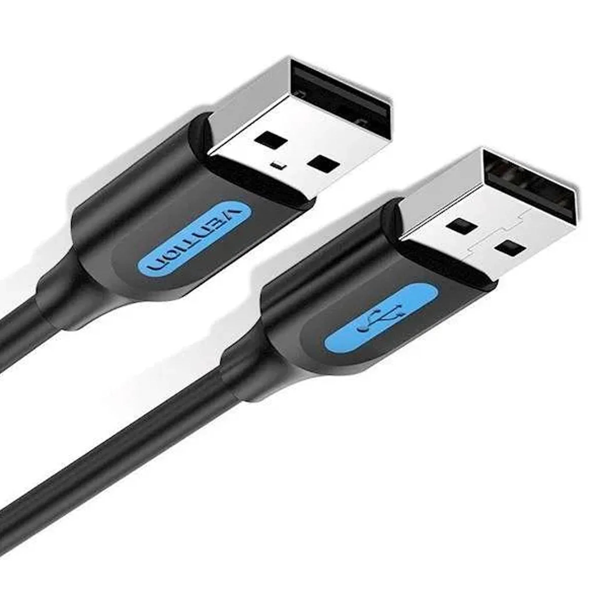 Durable 1.5-meter USB-A to A cable black PVC
