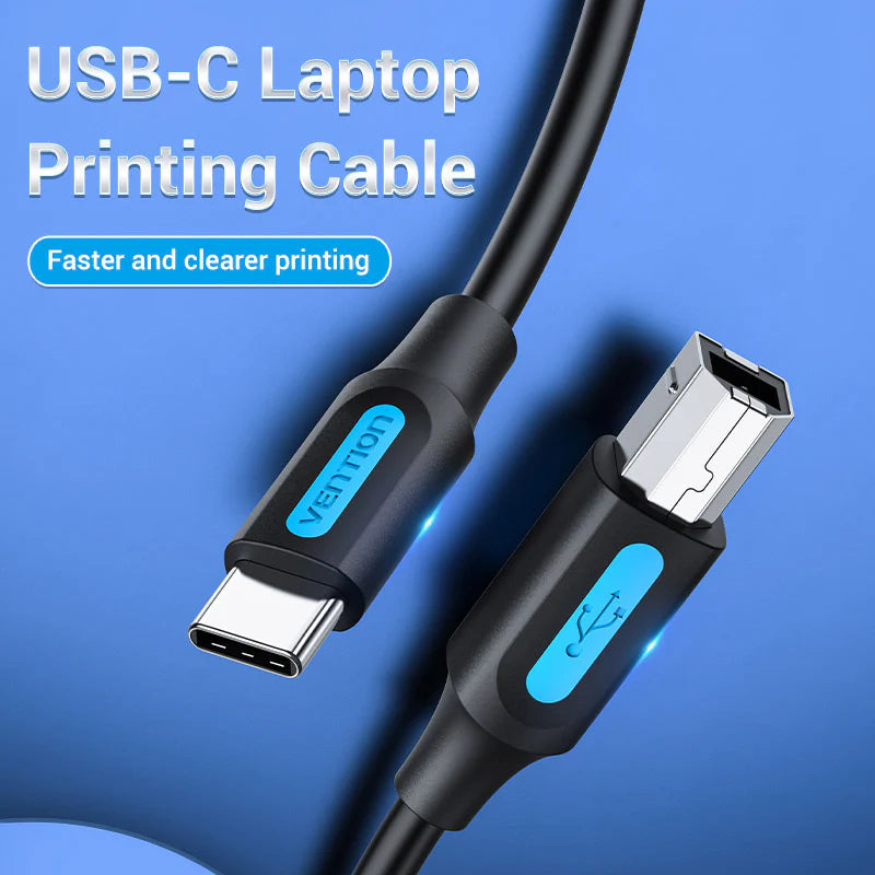 TechHaven Vention black USB printer cable 1.5 meter high speed
