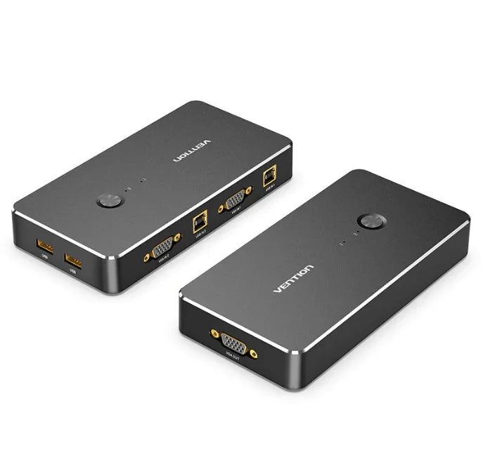 Durable 2 in 1 VGA KVM switch for professional use
