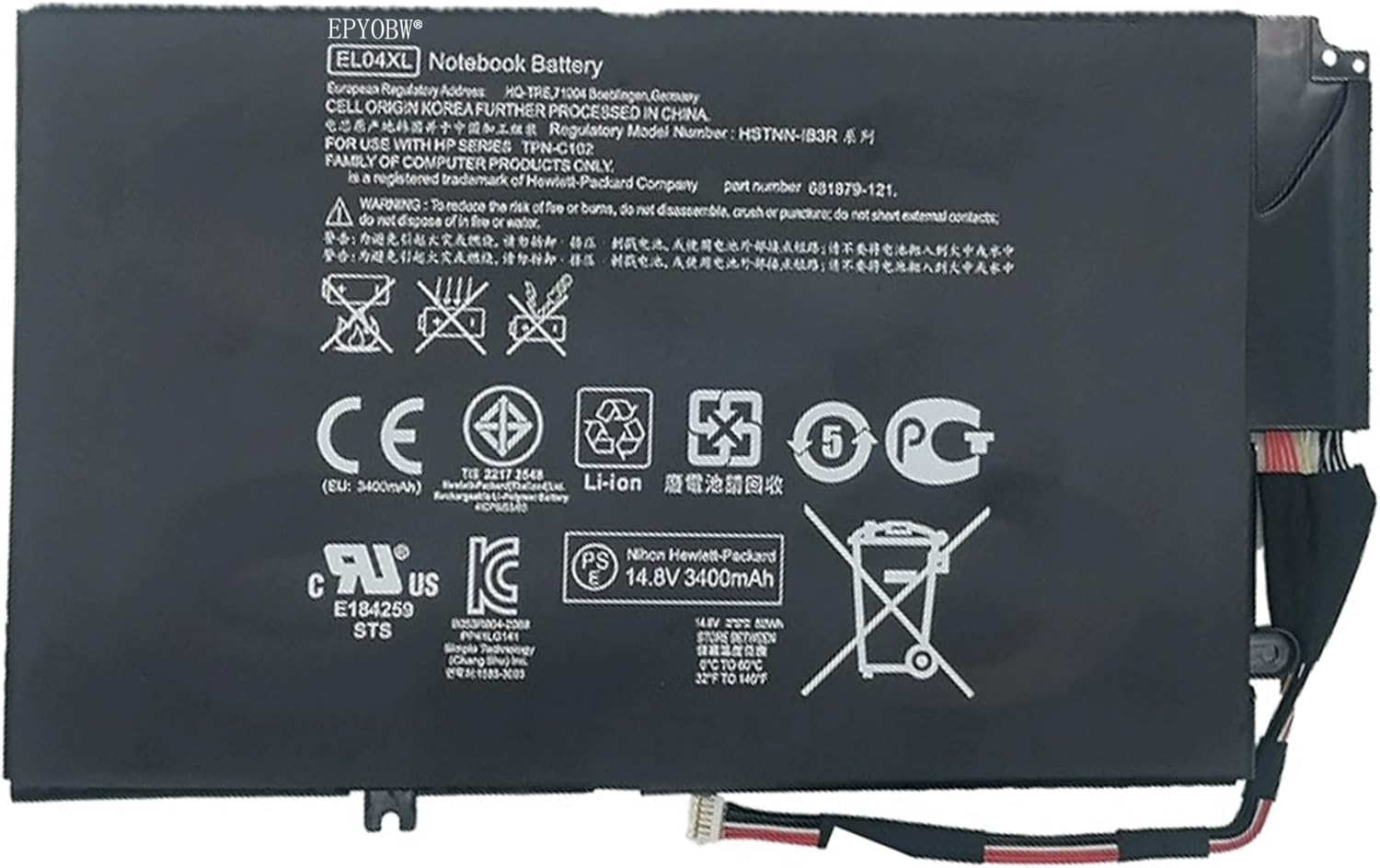 HP ENVY 4 series original 52Wh EL04XL battery pack