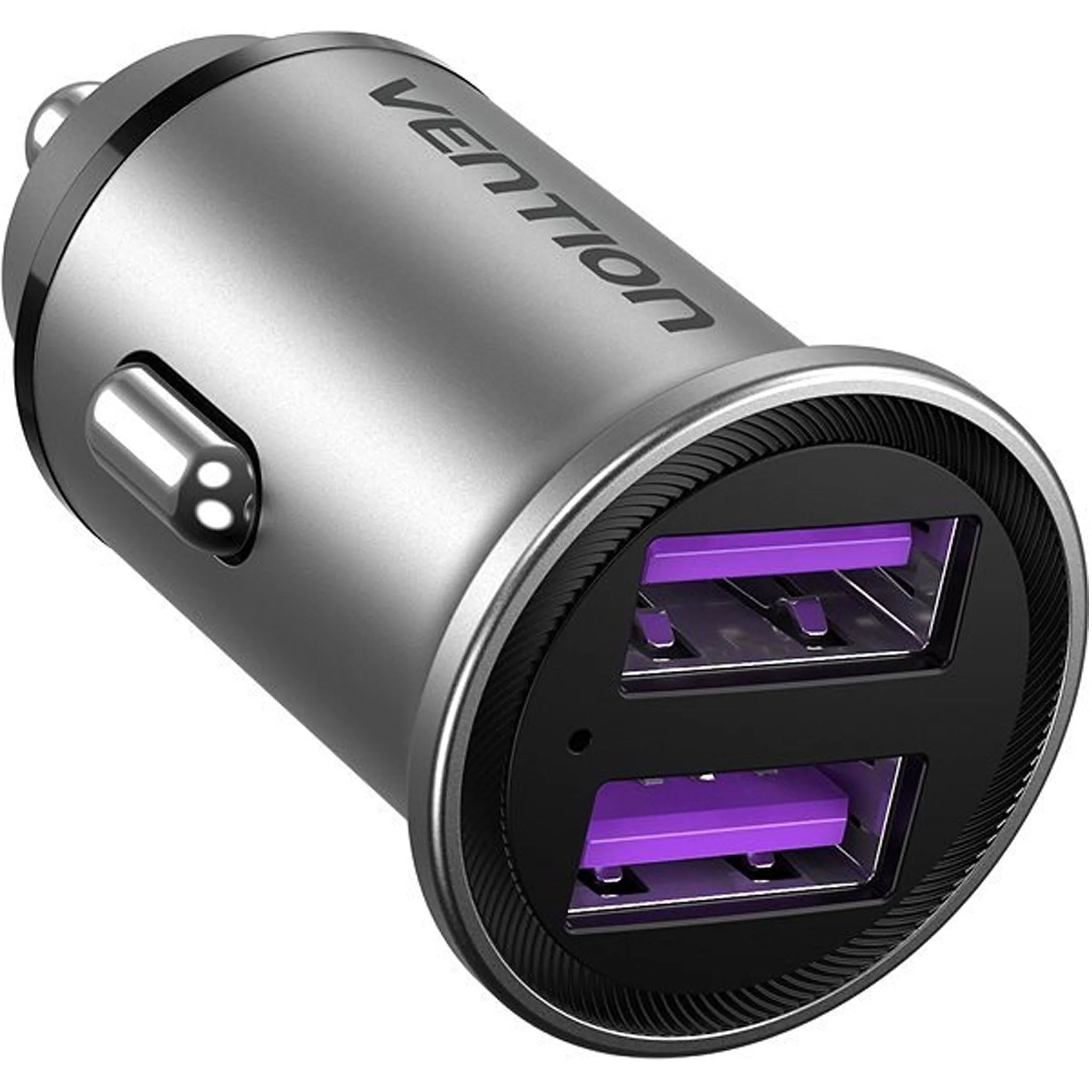 Compact Vention Dual USB Aluminum Alloy Car Charger
