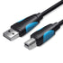 Durable Vention 2-in-1 USB Charging Cable Black PVC
