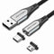 Vention USB 2.0 A to 2-in-1 Micro-B & USB-C Magnetic Cable 1M Gray