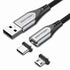 Vention USB 2.0 A to 2-in-1 Micro-B & USB-C Magnetic Cable 1M Gray