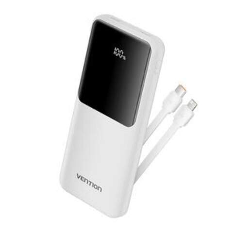White Vention 20,000mAh Power Bank for Fast Charging Devices
