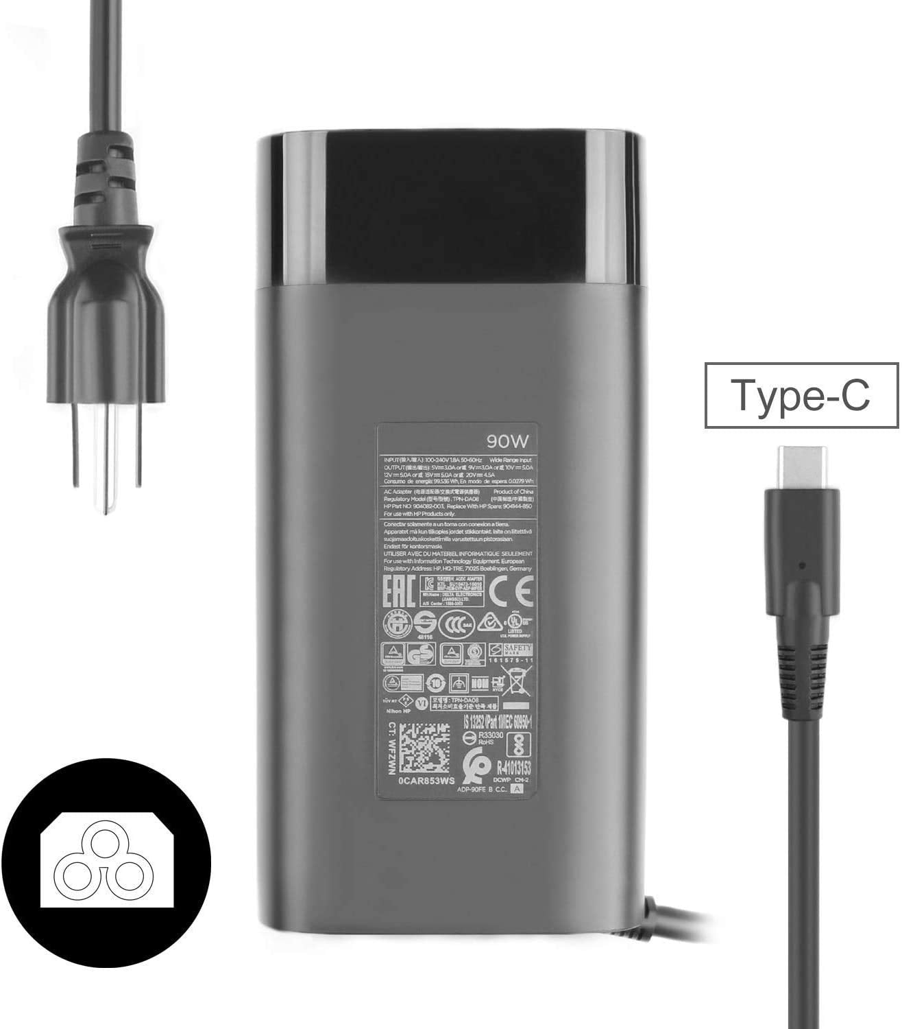 HP 90W USB-C Laptop Charger – Original 20V 4.5A Adapter