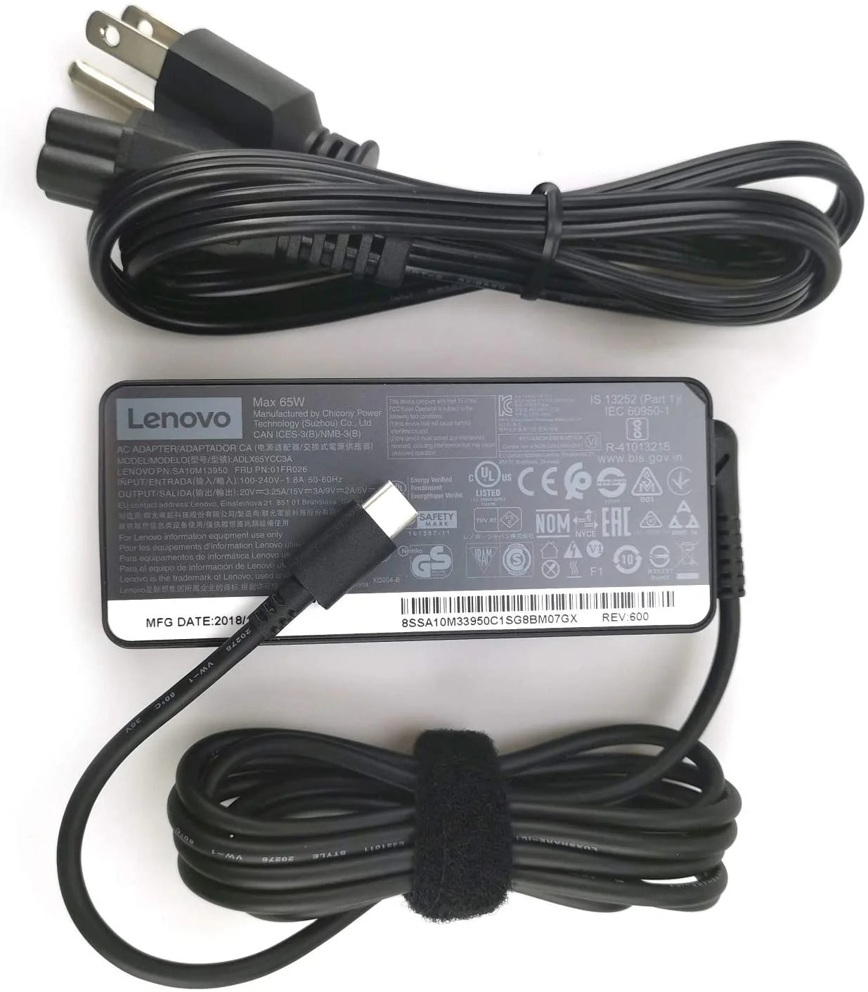 Original Lenovo yoga 20V 3.25A 65W Charger