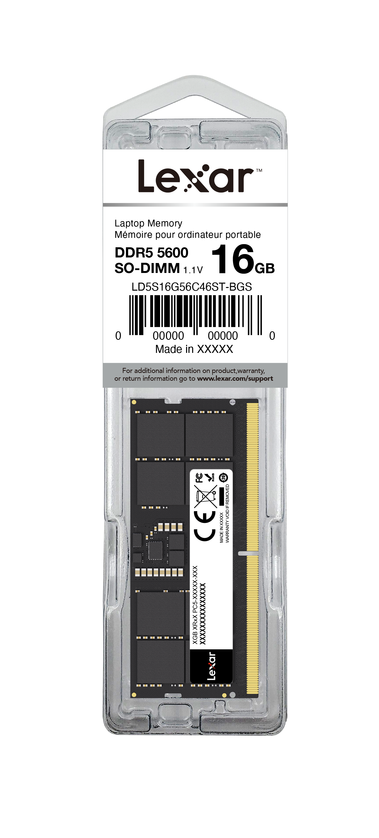 Lexar Laptop RAM DDR5 16GB 5600
