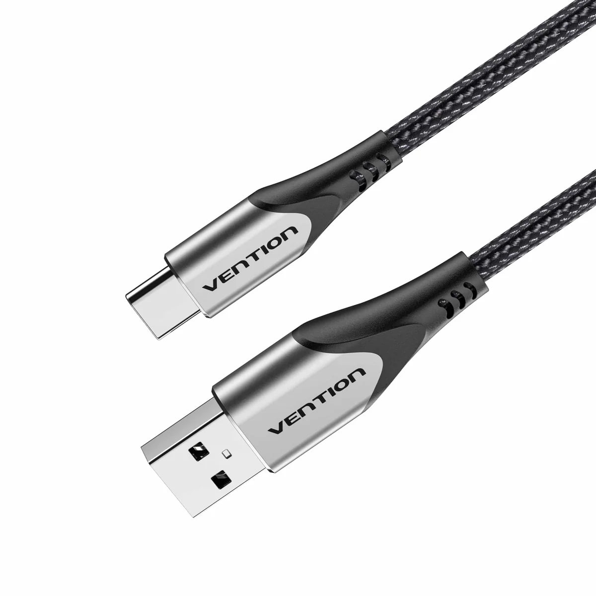 Vention Cotton Braided USB 2.0 A Male to C Male 3A Cable 2M Gray Aluminum Alloy