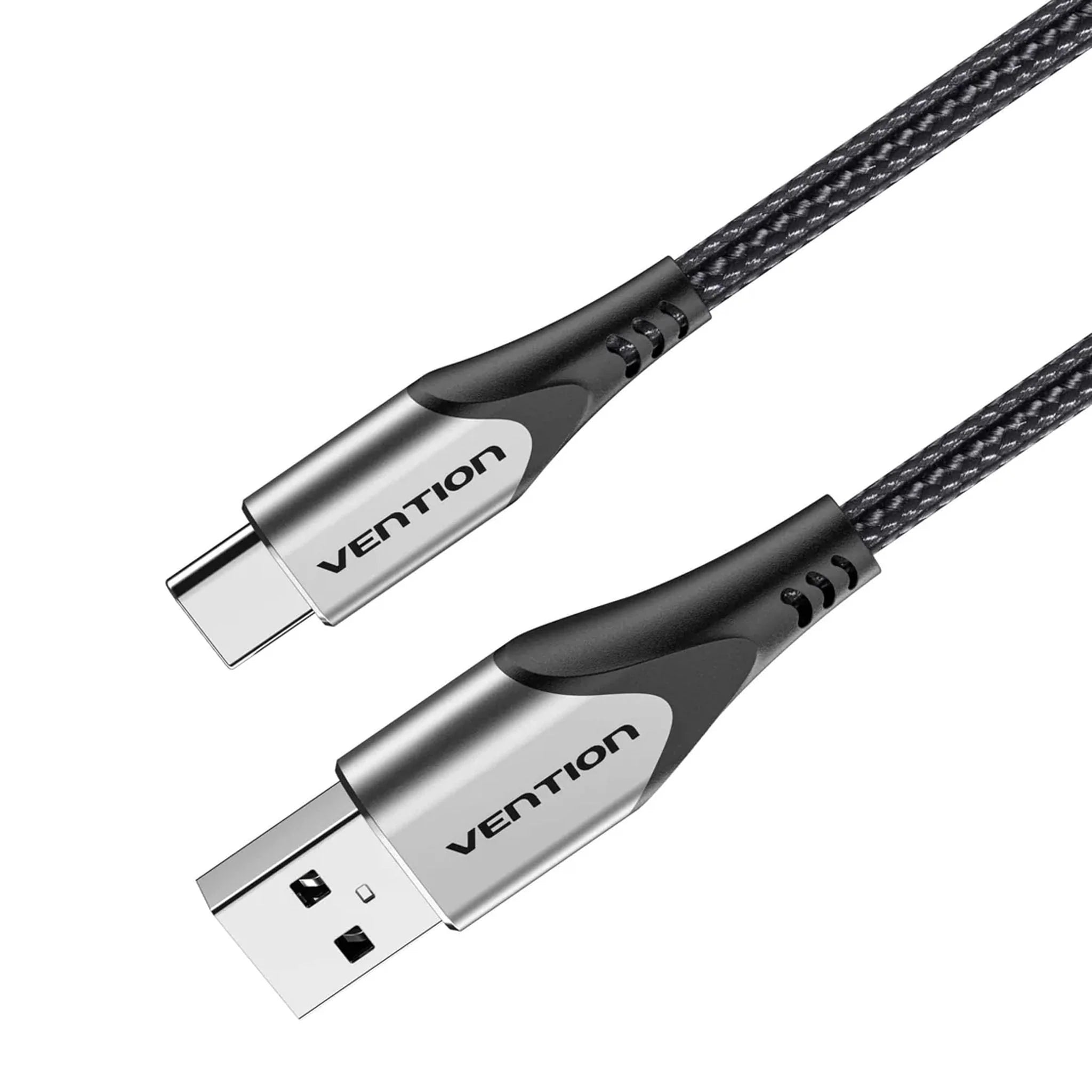 Vention Cotton Braided USB 2.0 A Male to C Male 3A Cable 2M Gray Aluminum Alloy