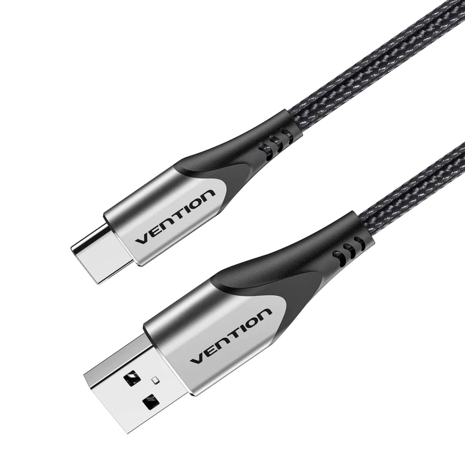 Vention Cotton Braided USB 2.0 A Male to C Male 3A Cable 2M Gray Aluminum Alloy