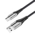 Vention Cotton Braided USB 2.0 A Male to C Male 3A Cable 2M Gray Aluminum Alloy